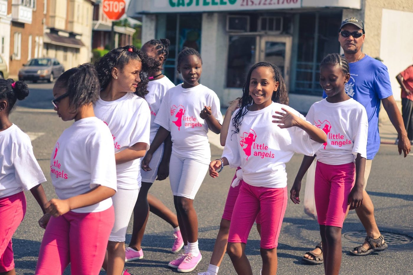 PBF Little Angels walking together on a Philadelphia street