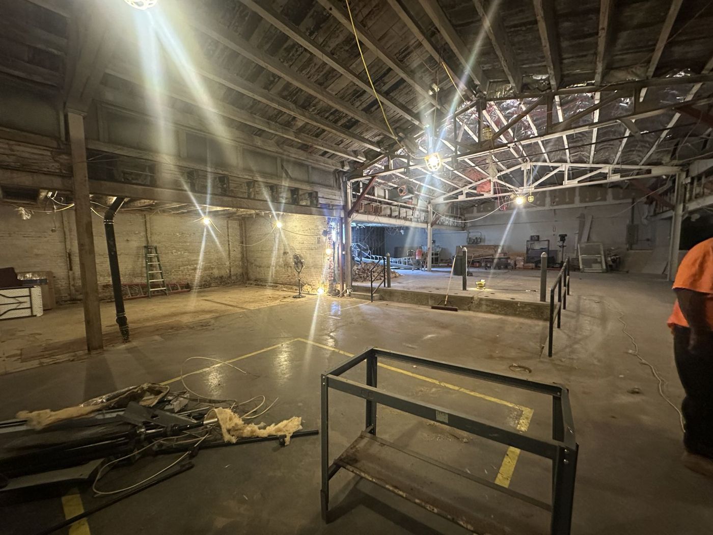 The open main hall, cleared and ready for the new layout